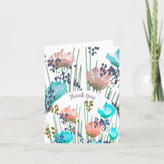 Cartão de Agradecimento Floral Botânico Abstrato