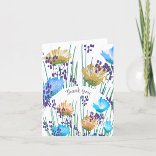 Cartão de Agradecimento Floral Botânico Abstrato