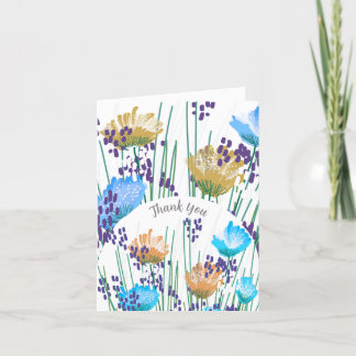 Cartão de Agradecimento Floral Botânico Abstrato