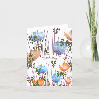 Cartão de Agradecimento Floral Botânico Abstrato
