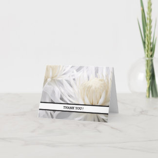 Cartão de Agradecimento Floral Branco Elegante – P