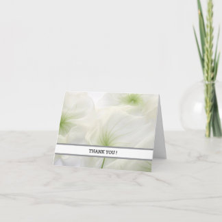 Cartão de Agradecimento Floral Branco Elegante | P