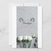 Cartão de Agradecimento Floral Cinza Minimalista –