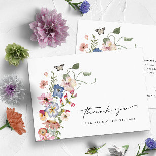 Cartão De Agradecimento Floral Colorida