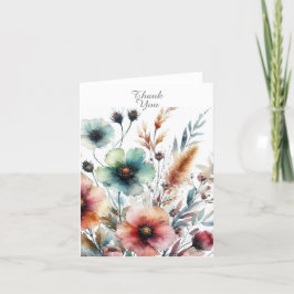 Cartão de Agradecimento Floral com Tinta Alcoólica