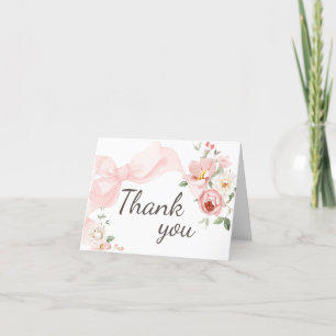 Cartão De Agradecimento Floral Coquette Baby in Bloom Chá de fraldas