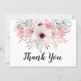 Cartão de Agradecimento Floral Country em Aquarela