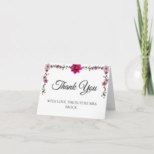 Cartão de Agradecimento Floral de Pêssego para a F