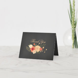 Cartão de Agradecimento Floral Doce Quadro de Giz