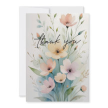 Cartão de Agradecimento Floral Elegante