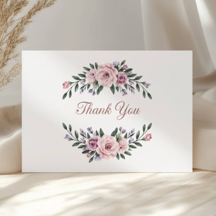 Cartão De Agradecimento Floral Elegante