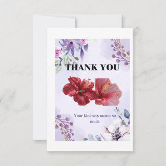 Cartão de Agradecimento Floral Elegante