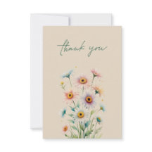 Cartão de Agradecimento Floral Elegante