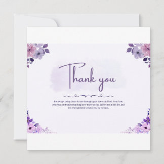 Cartão de Agradecimento Floral Elegante – Água Mar