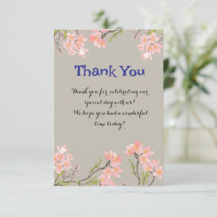 Cartão de Agradecimento Floral Elegante com Person