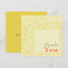 Cartão De Agradecimento Floral Elegante Dourado Clássico