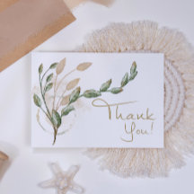 Cartão de Agradecimento Floral Elegante em Verde S
