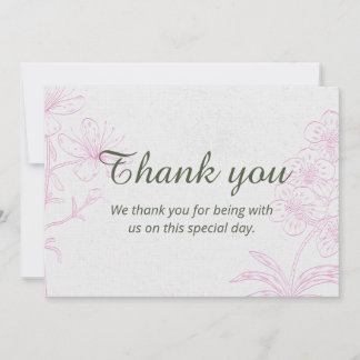 Cartão de Agradecimento Floral Elegante PACS Pink 