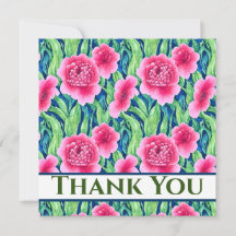 Cartão de Agradecimento Floral em Aquarela