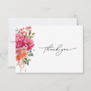 Cartão de Agradecimento Floral em Aquarela