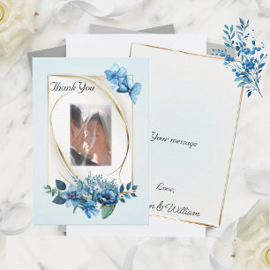 Cartão de agradecimento floral em aquarela Emerly