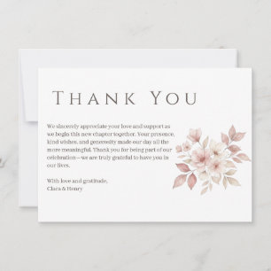 Cartão de Agradecimento Floral em Aquarela Rosa Be