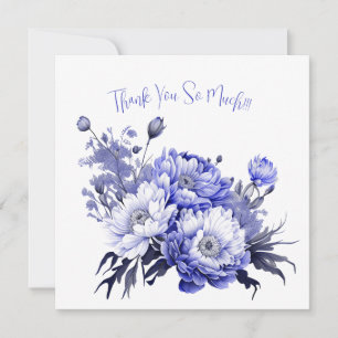 Cartão de Agradecimento Floral em Aquarela Simples