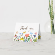 Cartão de Agradecimento Floral Flores Silvestres e