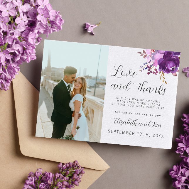 Cartão De Agradecimento Floral Garden Purple Lilly Lavanda Obrigado (Criador carregado)