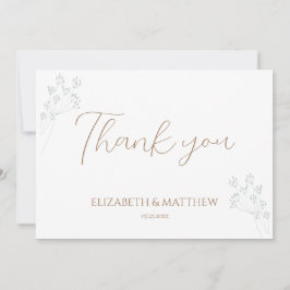 Cartão De Agradecimento Floral Greenery Wedding Thank You Card