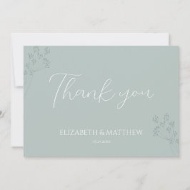 Cartão De Agradecimento Floral Greenery Wedding Thank You Card