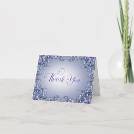Cartão de Agradecimento Floral Lavanda Azul Lilás 