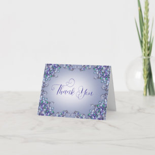 Cartão de Agradecimento Floral Lavanda Azul Lilás