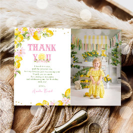 Cartão De Agradecimento  Floral Lemon Birthday Photo