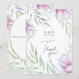 Cartão de Agradecimento Floral Magnólia Elegante