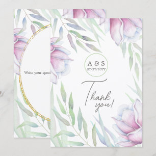 Cartão de Agradecimento Floral Magnólia Elegante