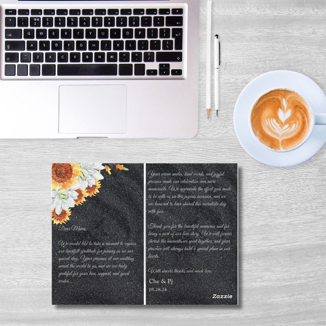 Cartão de Agradecimento Floral Minimalista (Criador carregado)