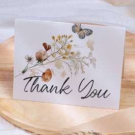 Cartão De Agradecimento Floral Minúsculo Botânico Vintage