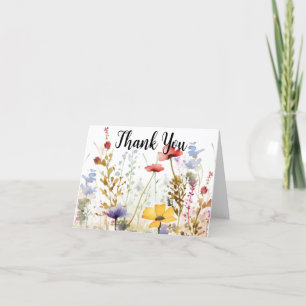 Cartão De Agradecimento Floral Moderno Personalizado por Aquarela