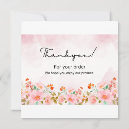 Cartão de Agradecimento Floral – Negócios Aquarela