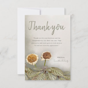 Cartão de Agradecimento Floral Neutro Minimalista