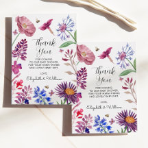 Floral Obrigado Chá de fraldas