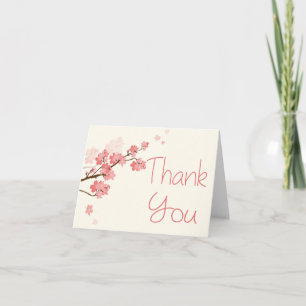Cartão De Agradecimento Floral Obrigado Flores Rosa Cerejeira