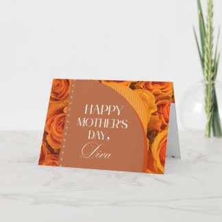 Cartão De Agradecimento Floral Orange Yellow Mother's Day Diva Card