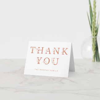 Cartão De Agradecimento Floral Outline Thank You Card | Terracotta Baby