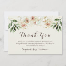 Cartão de Agradecimento Floral para Funeral