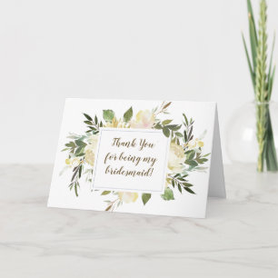 cartão de agradecimento floral para minha dama de 