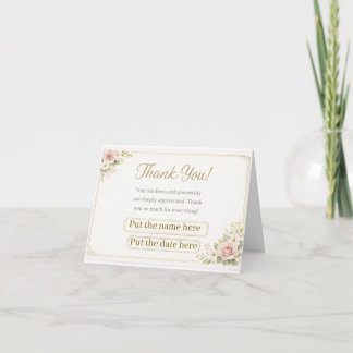 Cartão de Agradecimento Floral Personalizado | Ele