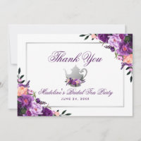 Floral Purple Bridal Tea Party Obrigado P
