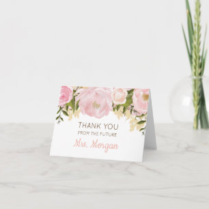 Cartão de Agradecimento Floral Rosa